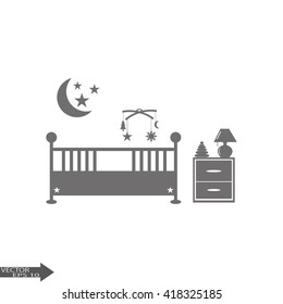 Baby room with furniture. Nursery interior.