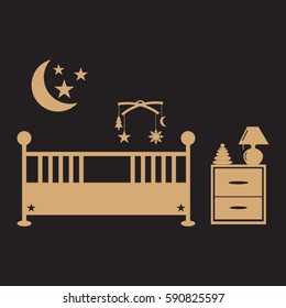Baby room with furniture. Nursery interior.
