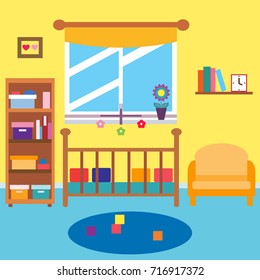 Baby room illustration,flat design.