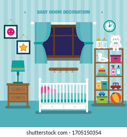 Baby room. Vector flat illustration