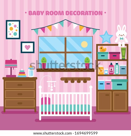 Baby room. Vector flat illustration
