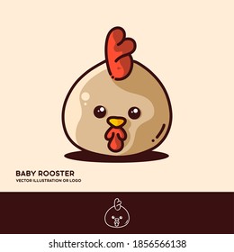 Baby rooster, cute vector illustration