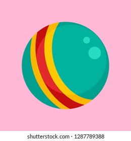 Baby rubber ball icon. Flat illustration of baby rubber ball vector icon for web design