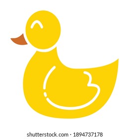 Baby Rubber Duck Color Icon. Vector Design Illustration Sign Logo.