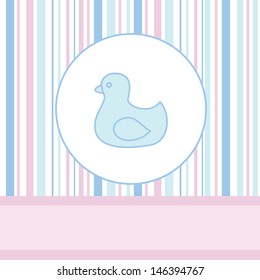 Baby rubber duck toy over pattern