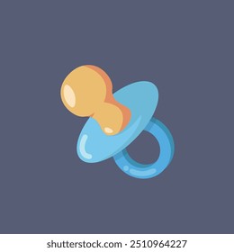 Pezón de goma del bebé en diseño plano del Vector.