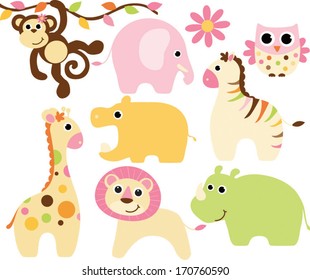 Baby Safari Animals - Girl