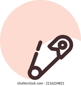 Baby Safety Pin, Illustration, Vector On A White Background.