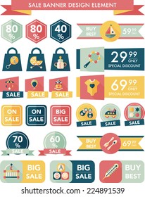baby sale banner design flat background set, eps10