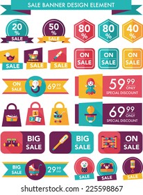 baby sale banner design flat background set, eps10