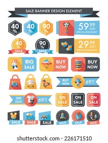 baby sale banner design flat background set, eps10