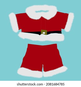 Baby Santa Claus suit dress simple clip art vector illustration