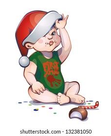 baby in santa hat