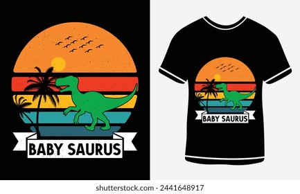 Baby Saurus - T-rex t shirt - vector art - Print  svg