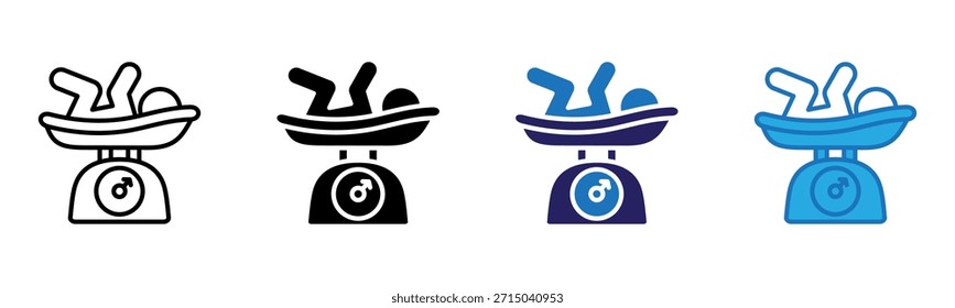 Icono de la escala del bebé Multi Style Ilustración vectorial