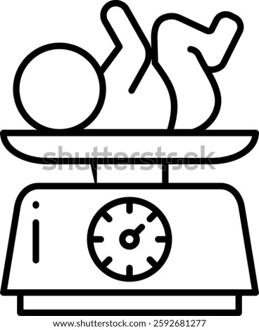 Baby Scale Outline icon vector illustration
