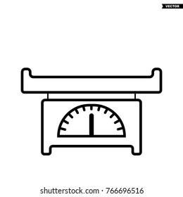 Baby scales. Baby icon on a white background, line vector design.