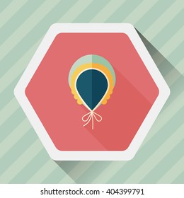 baby scarf flat icon with long shadow,EPS 10