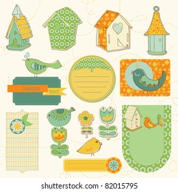 Baby Scrap with Birds and Bird Houses