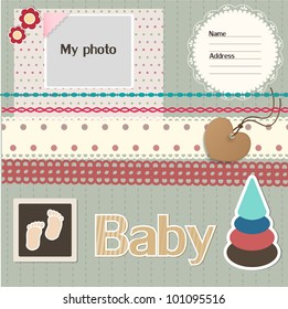 Baby scrapbook elements
