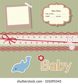 Baby scrapbook elements