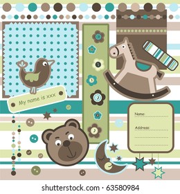 Baby scrapbook elements, vector