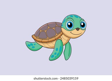 The "Baby Sea Turtle Swimming Vector Illustration" is a charming and detailed graphic showcasing a baby sea turtle gracefully swimming. This vector art is perfect for use in marine-themed designs.
