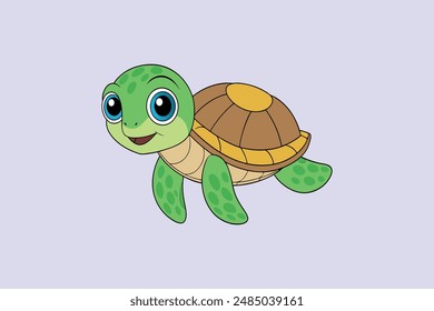 The "Baby Sea Turtle Swimming Vector Illustration" is a charming and detailed graphic showcasing a baby sea turtle gracefully swimming. This vector art is perfect for use in marine-themed designs.