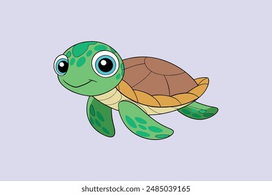 The "Baby Sea Turtle Swimming Vector Illustration" is a charming and detailed graphic showcasing a baby sea turtle gracefully swimming. This vector art is perfect for use in marine-themed designs.