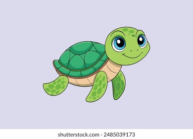 The "Baby Sea Turtle Swimming Vector Illustration" is a charming and detailed graphic showcasing a baby sea turtle gracefully swimming. This vector art is perfect for use in marine-themed designs.