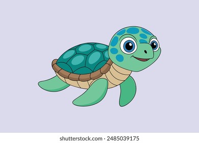 The "Baby Sea Turtle Swimming Vector Illustration" is a charming and detailed graphic showcasing a baby sea turtle gracefully swimming. This vector art is perfect for use in marine-themed designs.