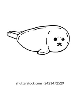 Baby seal hand drawn vector illustration