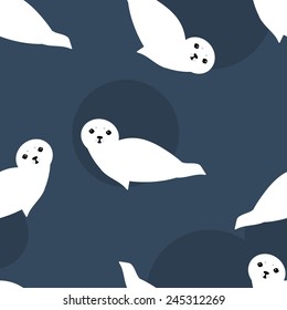 Baby seal seamless pattern
