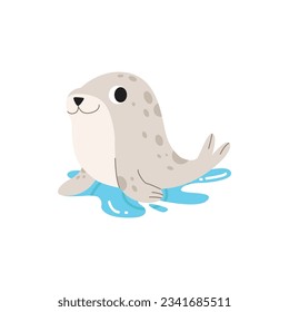 Baby Seals Vector Flat Illustration