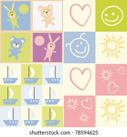 Baby seamless.Set of 4 child patterns
