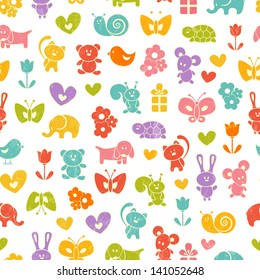 Baby seamless background. EPS 10 vector illustration.