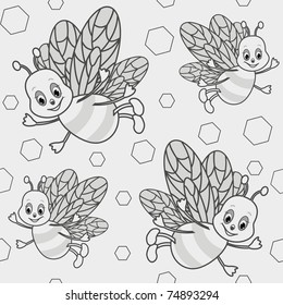  Baby seamless with bee. Vector illustration.