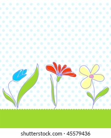 Baby seamless floral background. Vector illustration in different color.