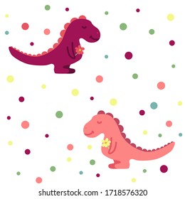 Baby seamless pattern. Cartoon dinosaurs.
Great for printing on paper or fabric.