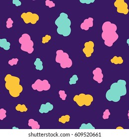 Baby seamless pattern with colorful clouds