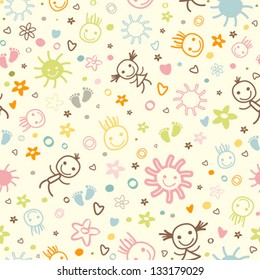 baby seamless pattern with cute elements