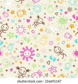 baby seamless pattern with cute elements