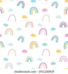 Patrón de bebé sin costura con hermosos arcos. Fondo vectorial creativo para tela, textil, papel tapiz de bebé.