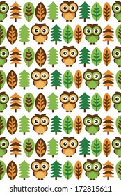 baby seamless pattern design with cute owl. vector illustration