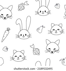 Baby seamless pattern. Flat style. Vector illustration 