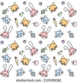 Baby seamless pattern. Flat style. Vector illustration 