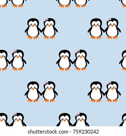 baby seamless pattern with penguins