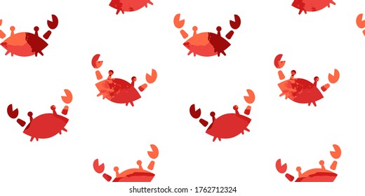 baby seamless pattern with silhouettes of red crabs. texture effect. Marine theme. for packaging, paper, fabric. print for clothes