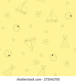 Baby seamless pattern with toys