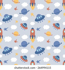 Baby seamless pattern with transport